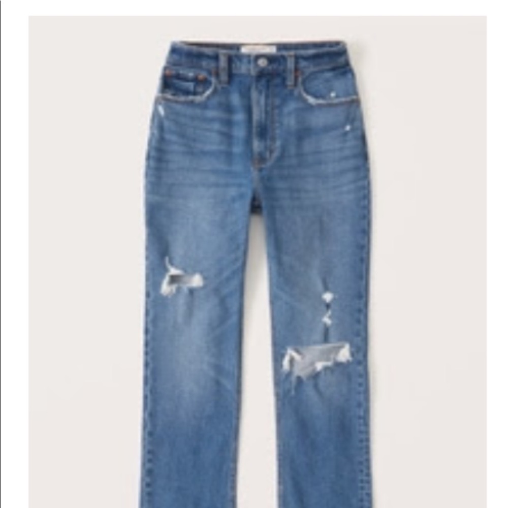 Abercrombie ankle straight high rise curve jeans
